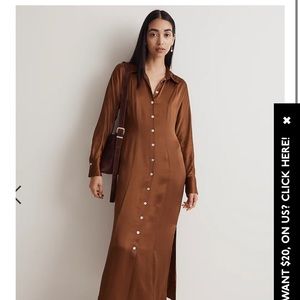 NWT Silk Copper Button Down dress